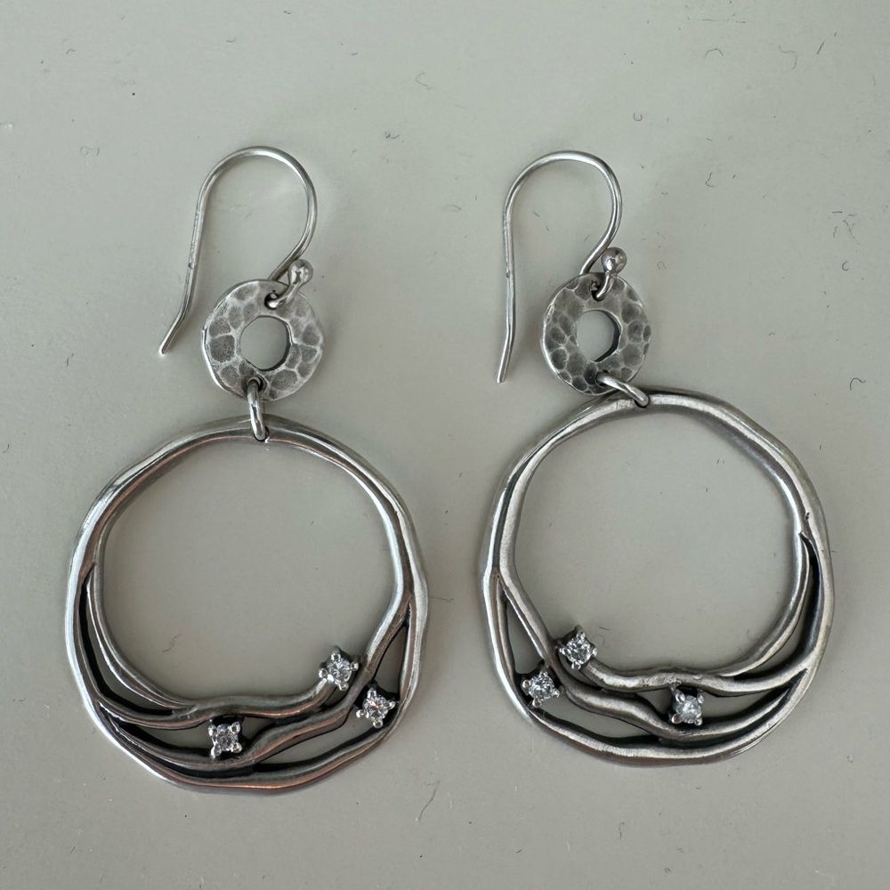 Silpada W2038 earrings, sterling silver CZ